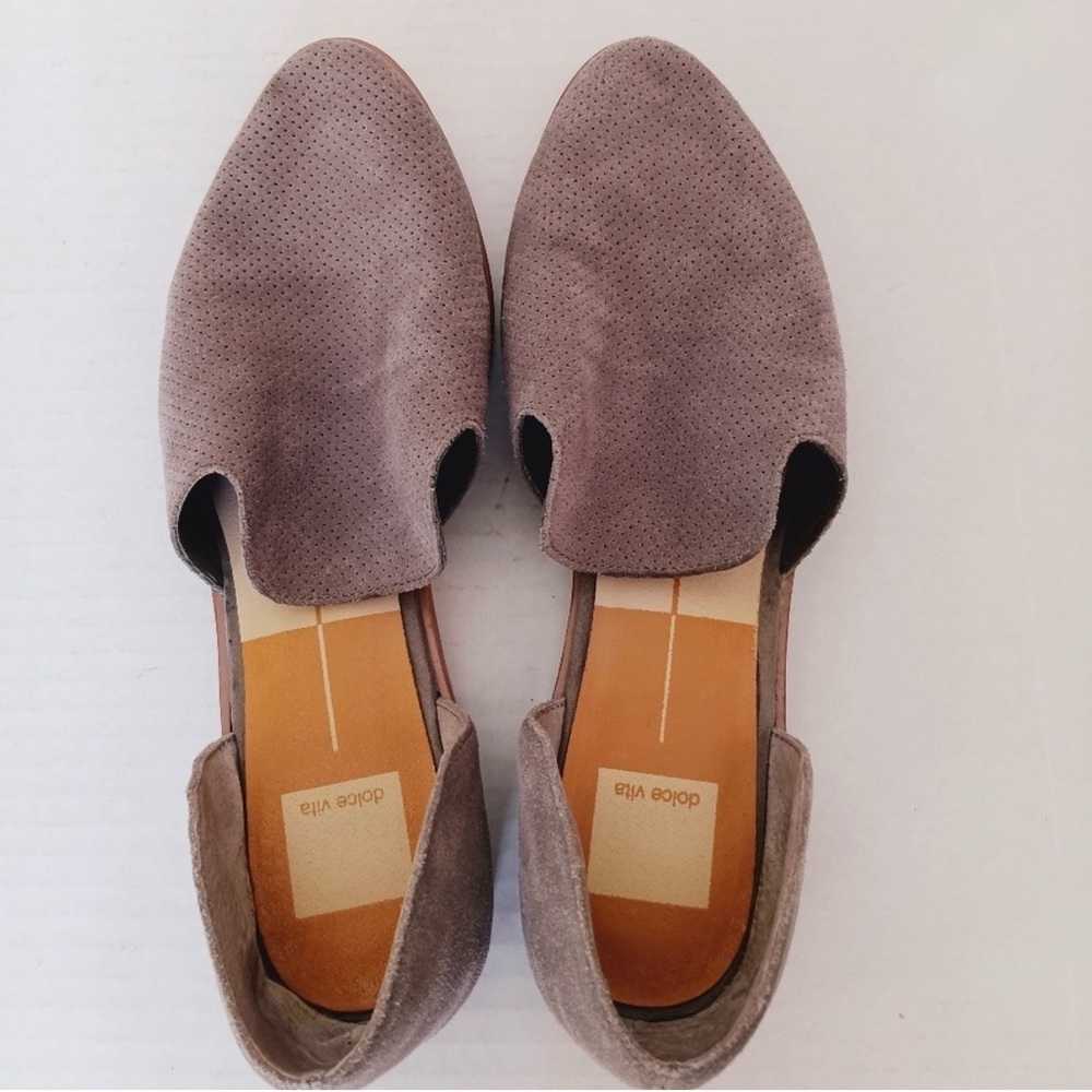 Dolce Vita Shoes Women's Size‎ 10 Perforated Flats Slip Ons Gray Block Heel